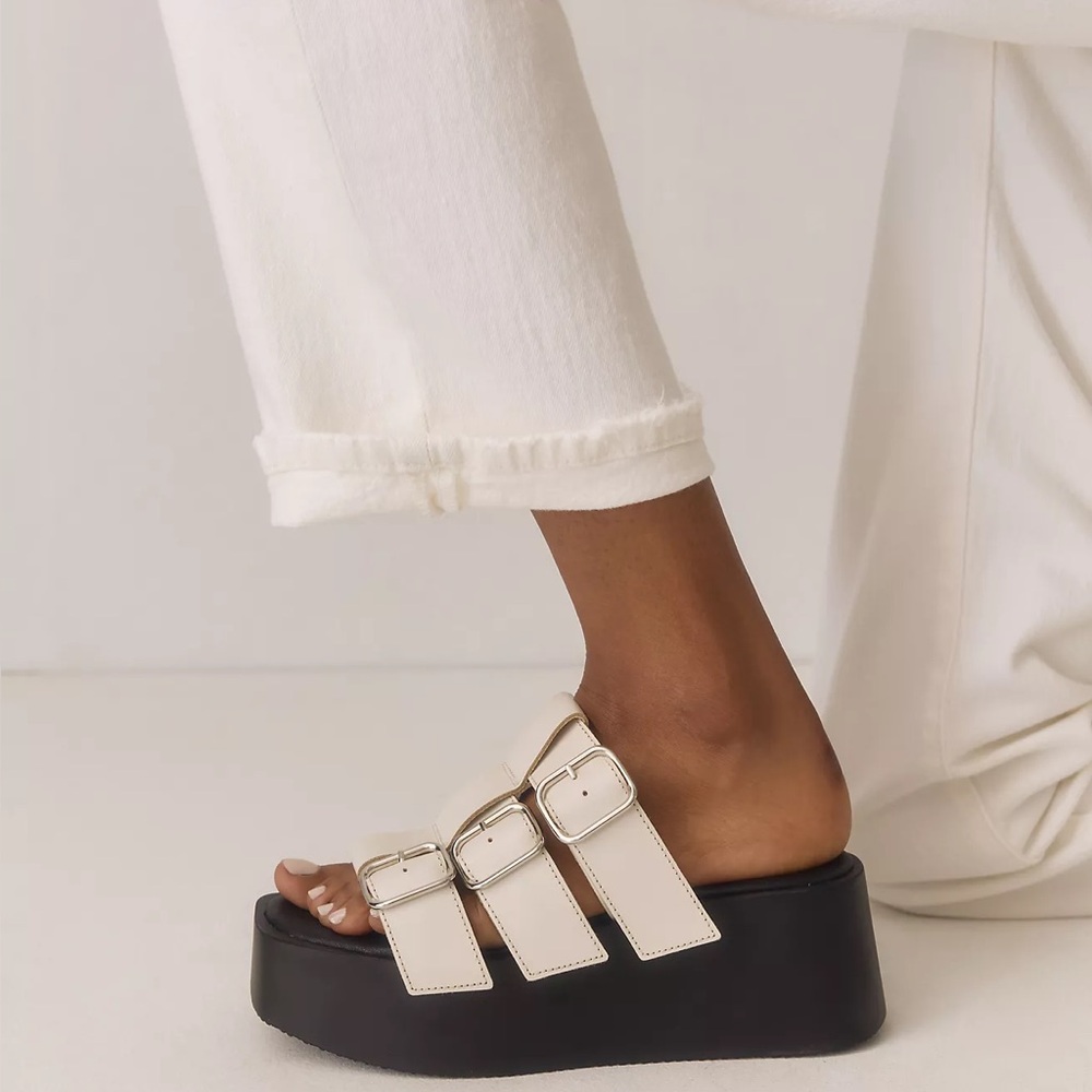 By Anthropologie Platform Triple-Strap Sandals Brand New Size 40